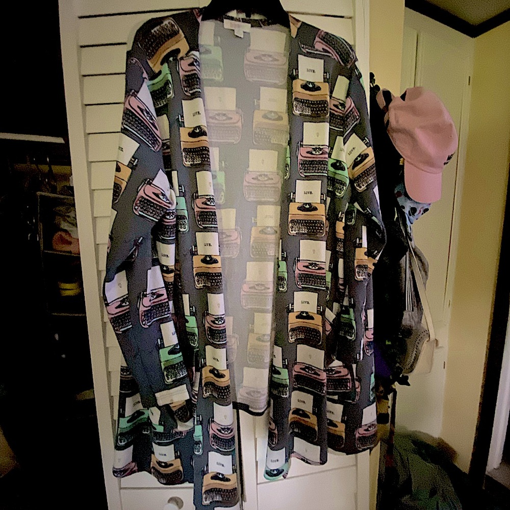 Lularoe typewriter cardigan
